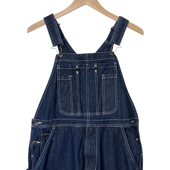 Gravel Gear Mens Size 38x32 Blue Denim Bib Overalls Carpenter Workwear Cotton - Picture 2 of 16